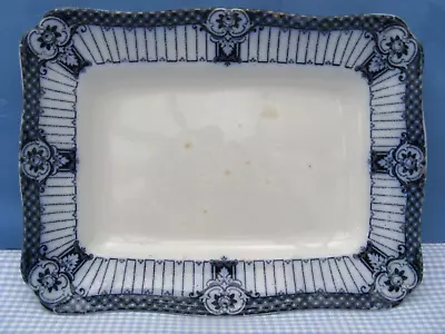 Buy Antique F & Sons Ltd Burslem  Halford  Blue And White Floral Porcelain Platter. • 13.50£