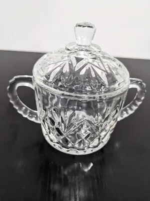 Buy Vtg Anchor Hocking Sugar Bowl & Lid  EAPC Prescut  Pineapple Cut Glass Clear • 13.97£