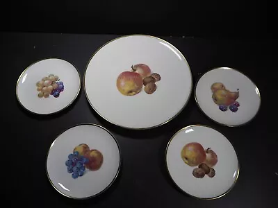 Buy 5 X Vintage Thomas Bavaria Germany Fruit Plates Gold Rim 1 Large 4 Small • 22.99£