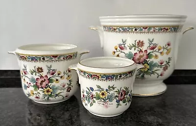 Buy Coalport  Ming Rose   3 S, M, L Cache Pot Flower Planters. • 36£