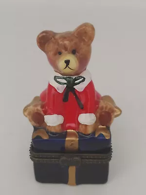 Buy ODD BOX CERAMIC TEDDY BEAR On PARCEL TRINKET/PILL BOX • 4.99£