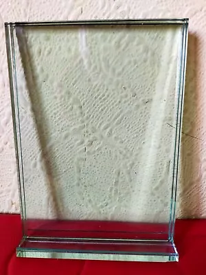 Buy Vintage Slab Green Clear Glass Floating Photo Frame 8Inches X 6 Inches • 30£