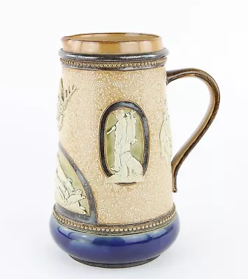 Buy Harriet Hibbut For Doulton Lambeth - Hunting Scenes Stoneware Jug Vase 1882 • 160£