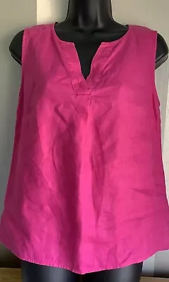 Buy Laura Ashley Vibrant Pink Linen Blouse Size 10 • 3.99£