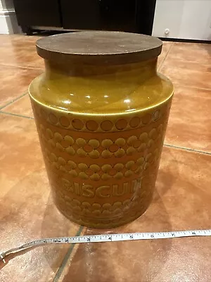 Buy Hornsea Saffron Large Biscuit Barrel Kitchen Storage Jar Canister 1972 Vintage • 18.99£