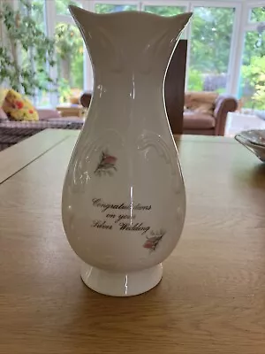 Buy Irish Parian Donegal China Silver Wedding Vase • 10£