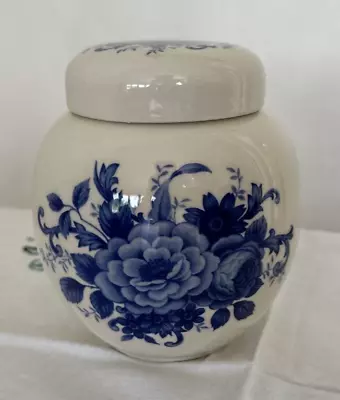 Buy Vintage Sadler Blue & White Ginger Jar (with Lid) Floral Pattern • 9.99£