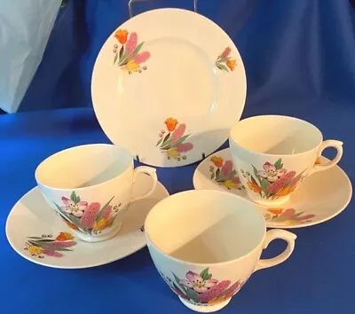 Buy NewHall Cups & Saucer Sets. Vintage Earthenware. Pattern Of Hyacinth. FREE Post • 9.90£