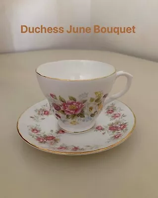 Buy Duchess Of England Cup & Saucer Bone China June Bouquet Pattern Pre Owned • 23.29£