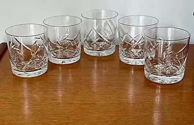 Buy 5 Vintage CUT LEAD CRYSTAL WHISKY Cocktail GIN Spirit TUMBLER Water GLASSES • 39.99£