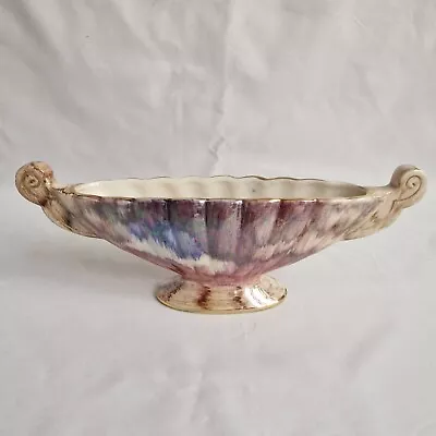 Buy OLD COURTWARE Mantle Vase Twin Handle Iridescent Pink Pearlescent Floral Vintage • 15.95£