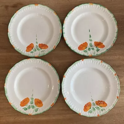 Buy Swinnertons Staffordshire 10 Inch Orange Poppy Dinner Plates X 4 • 20£