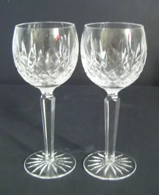 Buy Waterford Crystall Lismore 2 Hock Glasses Signed • 38£