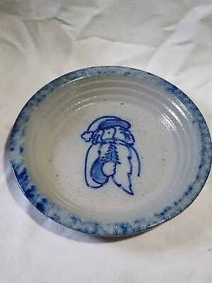Buy Eldreth Pottery Stoneware Cobalt Blue Salt Glaze 1995 Santa 8 Inch Pie Plate • 23.29£