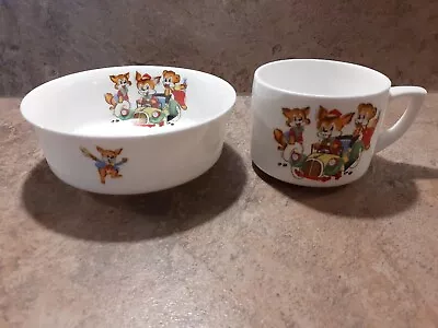 Buy Royal Crest Fine Bone China Retro Vintage Fox Car Cricket Children's Bowl & Mug • 15£