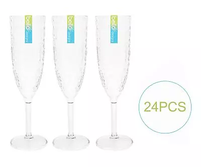 Buy 4/6/8/24 Champagne Prosecco Flutes Glasses Set Plastic Embossed Party Outdoor • 44.99£