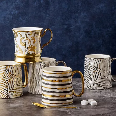 Buy Set Of 4 Electroplated Mugs - Gold And Silver • 38.10£