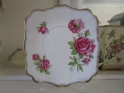 Buy Pretty Royal Standard Orleans Rose Square Cake Plate • 18.32£