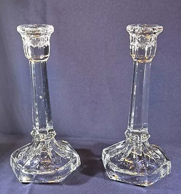 Buy A Pair Of Vintage Clear Cut Glass Candlesticks • 10£