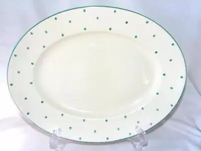 Buy Vintage Mint Green/Cream POLKA DOT Oval Porcelain PLATTER, England, SUSIE COOPER • 60.53£