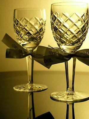 Buy Waterford Crystal Comeragh White Wine Glass Pair Vintage Mint, 5 3/4  Tall • 75£