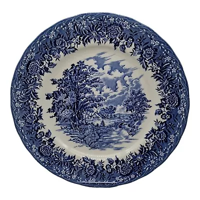 Buy W.H. Grindley & Co Ltd Small Dinner Plate 25.cm Country Style Blue & White C1970 • 14.99£