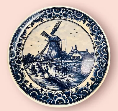 Buy Vtg Delfts Blauw Blue Windmill White HandPainted Ceramic Plate Holland 332 7,5  • 35.41£