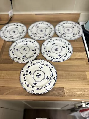 Buy Royal Doulton Blue And White Yorktown, TC1013 Lunch / Salad Plates  X 6 • 19.99£