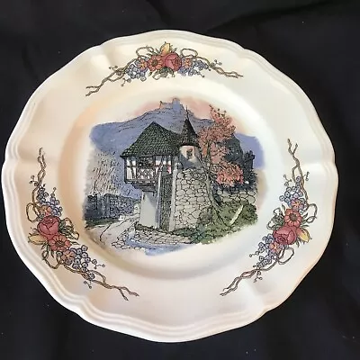 Buy Vintage Sarreguemines Obernai Dinner Plate 20cm Depicting A Gatehouse - H Loux • 9.99£