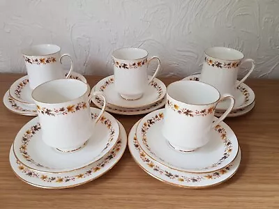 Buy 5 Vintage Royal Kent Golden Glory Coffee Cups, Saucers, Side Plates Bone China • 12.95£
