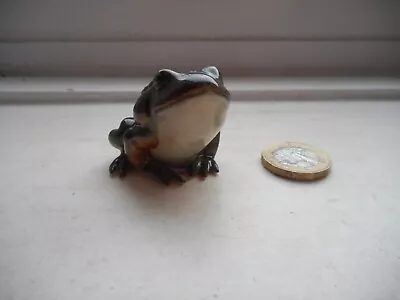 Buy Frog Or Toad - Beautiful - Miniature Pottery - Knobbly, Warty Green/brown Toad • 4.90£