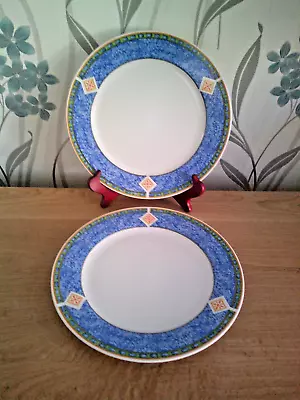 Buy ROYAL NORFOLK - Blue /Yellow Diamond Pattern - Dinner Plates - Set Of 2 - 27.5cm • 10.95£