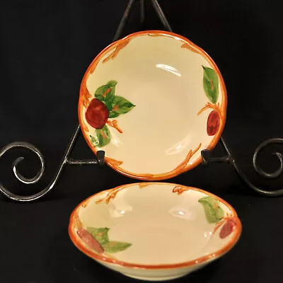 Buy Franciscan Apple 2 Fruit/Dessert Sauce Bowls HandPainted Red Green Brown 1953-58 • 31.67£