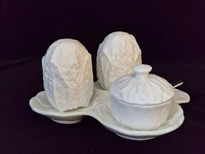 Buy Classic White Bone China Wedgwood Countryware Cabbage Leaf Cruet • 20£