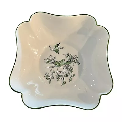 Buy Limoges A. Vignaud Porcelain 6” X 6” Serving Bowl Floral White Gold Green Birds • 26.09£