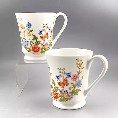 Buy Aynsley Fine English Bone China Cottage Garden Set Of 2 Coffee Cup Mugs 3.5  • 16.77£