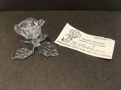 Buy Vintage B.K Porter Handmade Creative Glassware Glass Rose Ornament (opt 3 ) • 12£