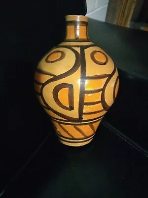 Buy 7.5  Hand Made Terracotta Pottery Vase Orange And Tan- Made In Italy • 37.27£