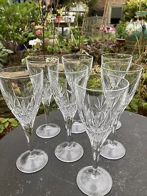 Buy 7x EDINBURGH Cut Glass CRYSTAL WINE GLASSES 7” Elegant Form • 25£