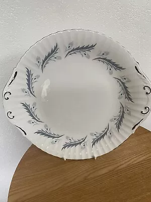 Buy Paragon  Silver And Blue Feather Pattern Fine Bone China Cake Plate • 10£