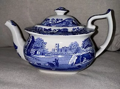 Buy Vintage Spode Blue Italian Lidded Teapot, Made In England • 51.26£