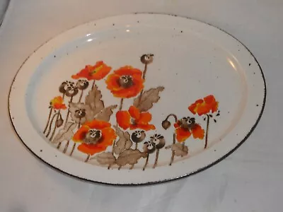 Buy Vintage Stonehenge Midwinter Platter Floral Poppies Oval Summer Flowers 34cms • 14.99£