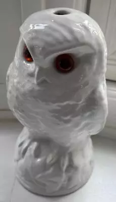 Buy 2002 Vintage Poole Pottery White Owl Lamp Base Glass Eyes. • 14.99£