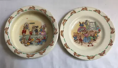 Buy Vintage Royal Doulton BUNNYKINS Children's Bowl And Plate • 14.79£