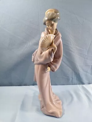 Buy NAO Lladro Porcelain Figurine Japanese Geisha Girl With Fan 13  Tall • 83.86£