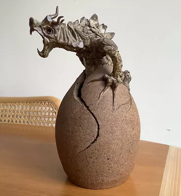 Buy Vintage ‘81 Graham Piggott Bladon Pottery Art Sculpture Dragon Hatching From Egg • 32.50£