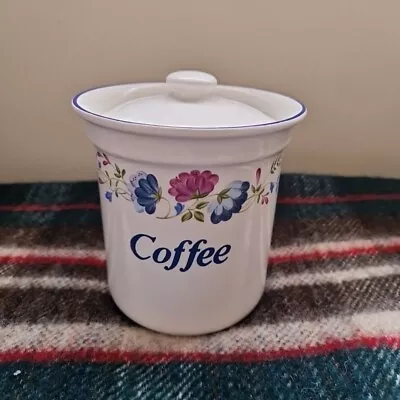 Buy BHS Priory Coffee Jar Canister With Lid Vintage Blue Floral Tableware Britain • 14£