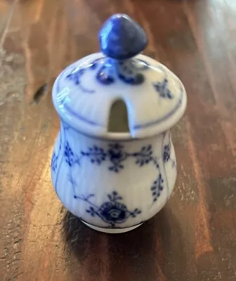 Buy Antique Royal Copenhagen Blue Fluted Small Mustard Pot W Lid 358 Excellent • 74.55£