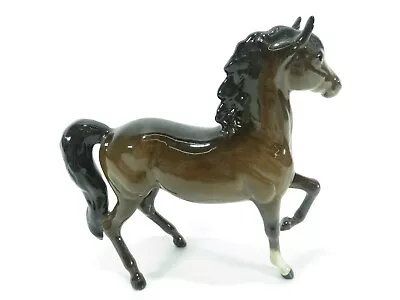 Buy Vintage - Beswick - Prancing Arab Horse Chestnut Brown - Glossy Finish • 29.99£