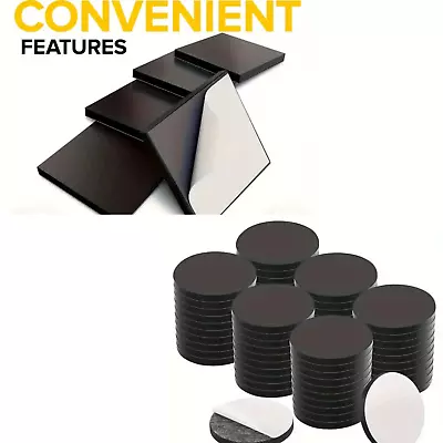 Buy Self Adhesive Magnetic Discs/Squares Black Craft Magnets For Decorating • 2.79£